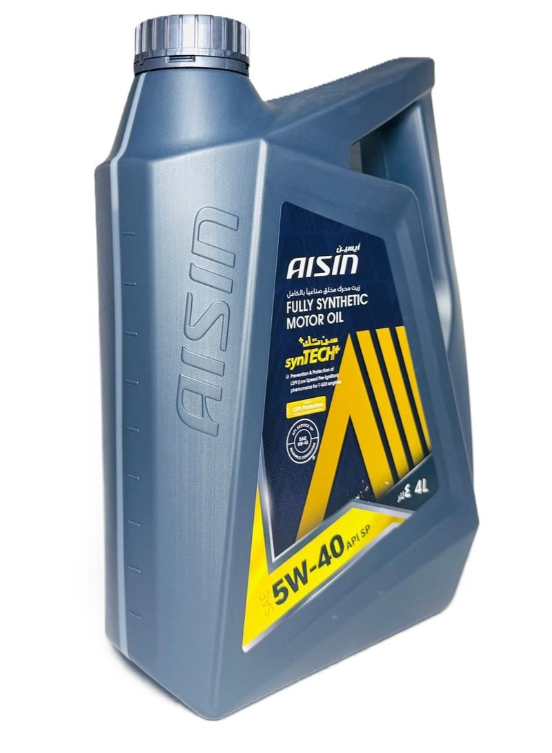 AISIN 5W-40 Fully Synthetic synTECH+ SP Engine Oil 4Ltr - Image 3